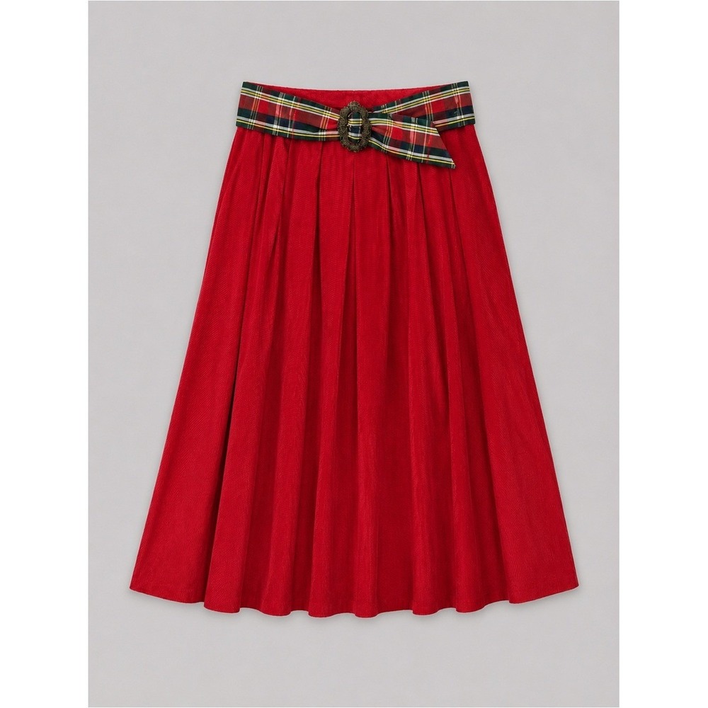 Vintage 90s Susan Bristol Pleated Midi Skirt Size 14 New Dead Stock Holiday